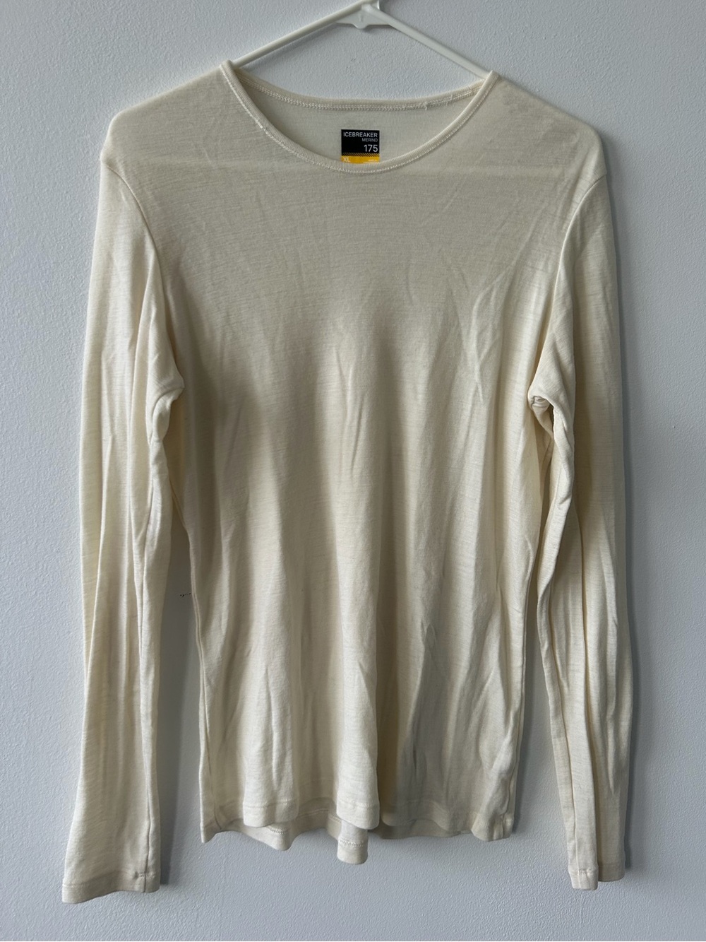 Icebreaker Merino 175 Cream Crewneck Long Sleeve